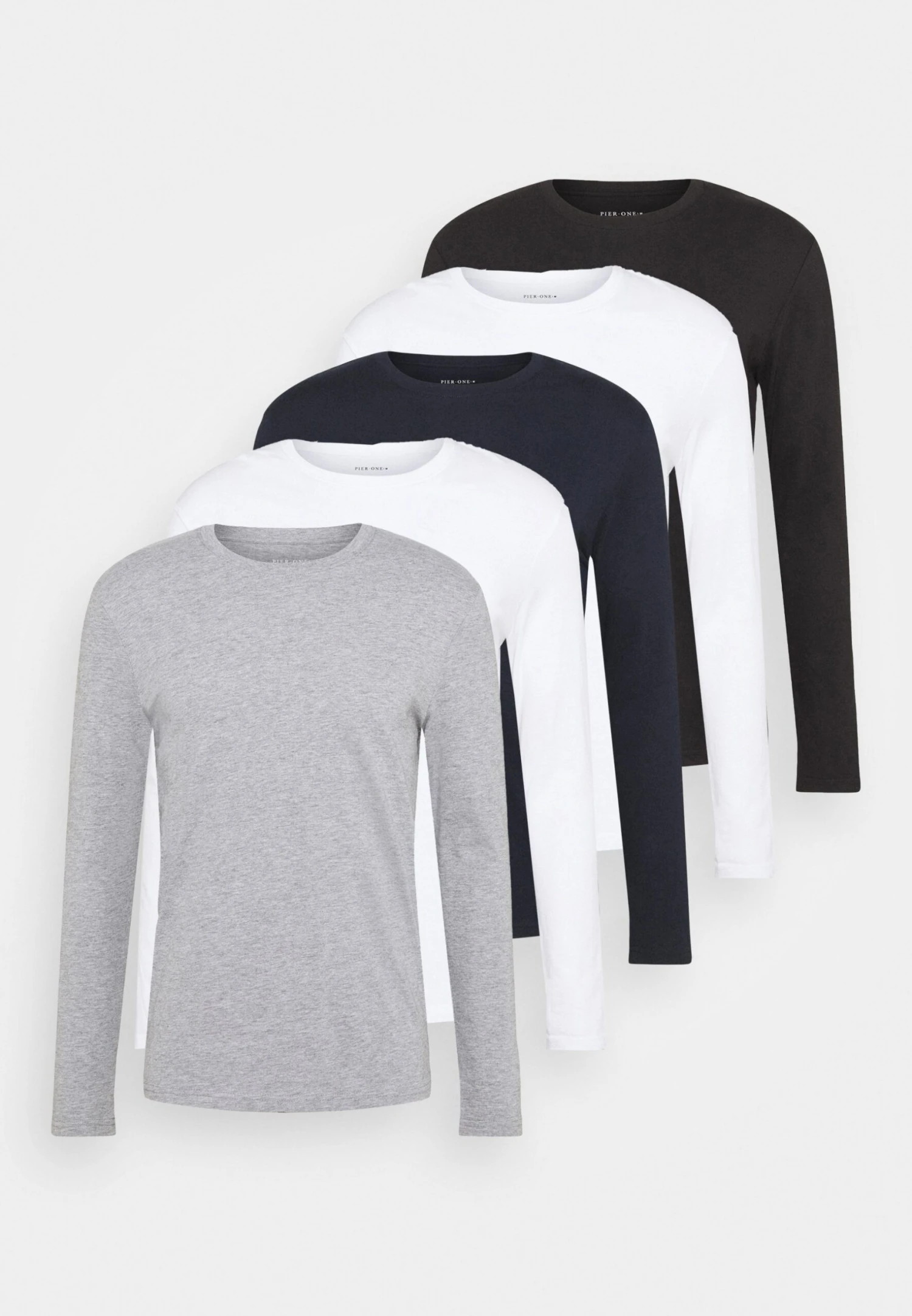 Pier One 5 PackMaglietta A Manica LungaWhite/Dark Blu/Grey Uomo T-shirt E Polo PI922O0RB-A11 8 Pier One 5 PackMaglietta A Manica LungaWhite/Dark Blu/Grey Uomo T-shirt E Polo PI922O0RB-A11 - immagine 8