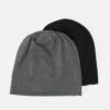 Pier One Unisex 2 PackBerrettoBlack/Grey Uomo Cappellie Berretti PI954P00R-Q11