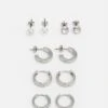 Pier One Unisex 5 PackOrecchiniSilver-Coloured Uomo Gioielli PI954L00S-D11