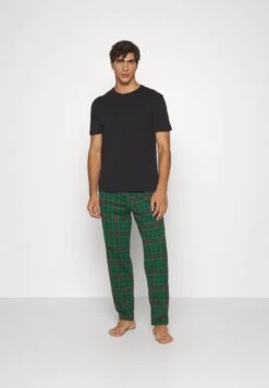 Pier One Single - Pigiama - Black/Green