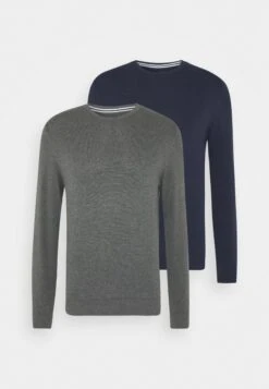 Pier One 2 Pack- Maglione - Dark Blue/Mottled Dark Grey