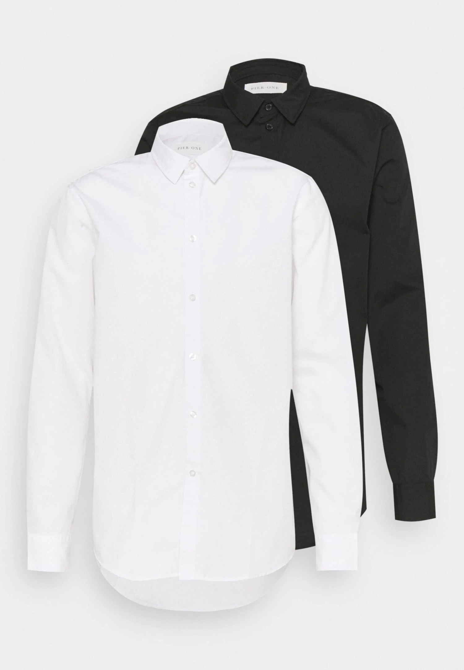 Pier One 2 Pack - Camicia Elegante - White/Black 1 Pier One 2 Pack - Camicia Elegante - White/Black