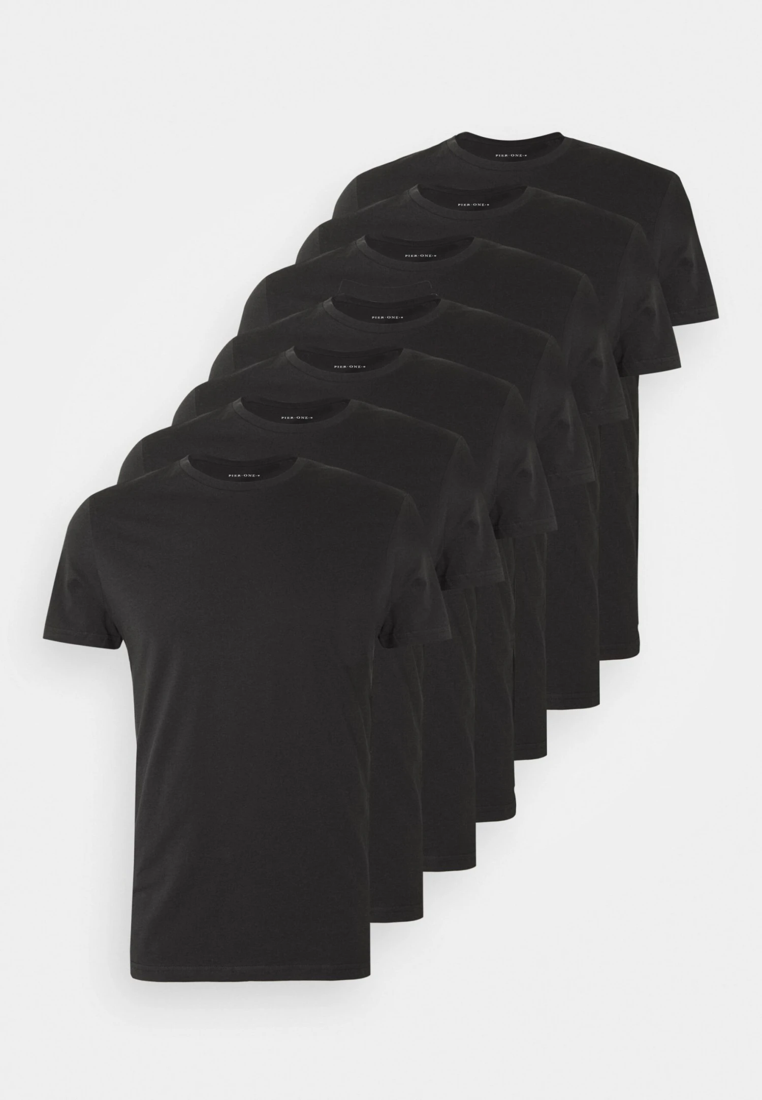Pier One 7 Pack - T-Shirt Basic - Black 1 Pier One 7 Pack - T-Shirt Basic - Black