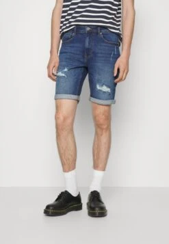 Pier One Shorts Di JeansDark Blue Denim Uomo Jeans PI922F04L-K12