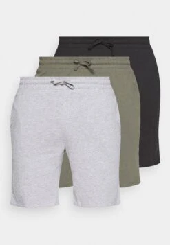 Pier One 3 PackPantaloni Del PigiamaBlack/Mottled Grey/Khaki Uomo Per La Notte PI982L00N-Q11