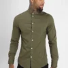 Pier One Muscle Fit Stand- Camicia - Oliv