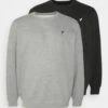 Pier One Plus Size 2 PackFelpaBlack/Mottled Grey Uomo Maglieria E Felpe PI922S0GQ-Q11