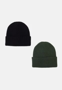 Pier One Unisex 2 PackBerrettoBlack/Khaki Uomo Cappellie Berretti PI954P00N-Q14